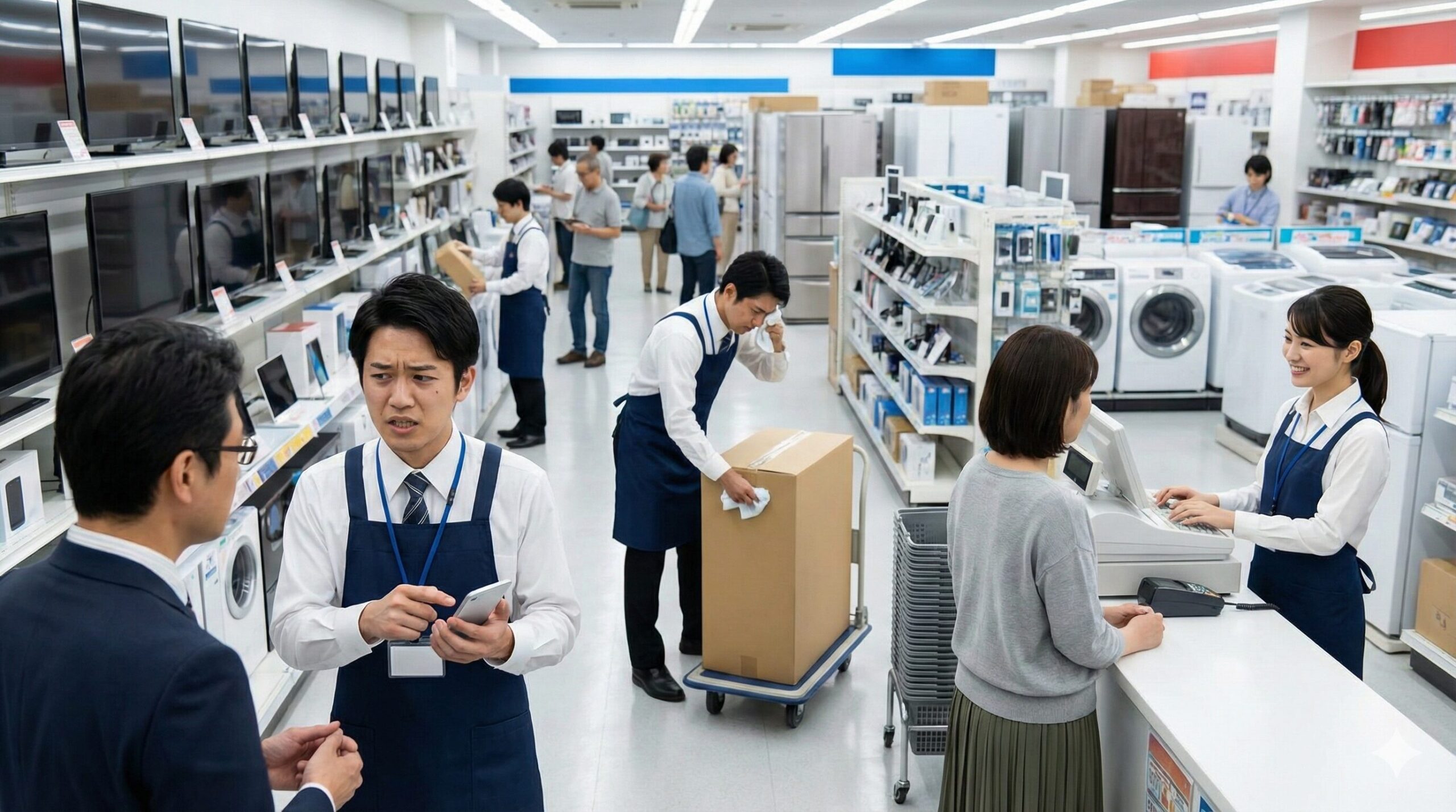 家電量販店のバイトはきつい？辞めたい理由TOP5と楽な部門・店舗の選び方