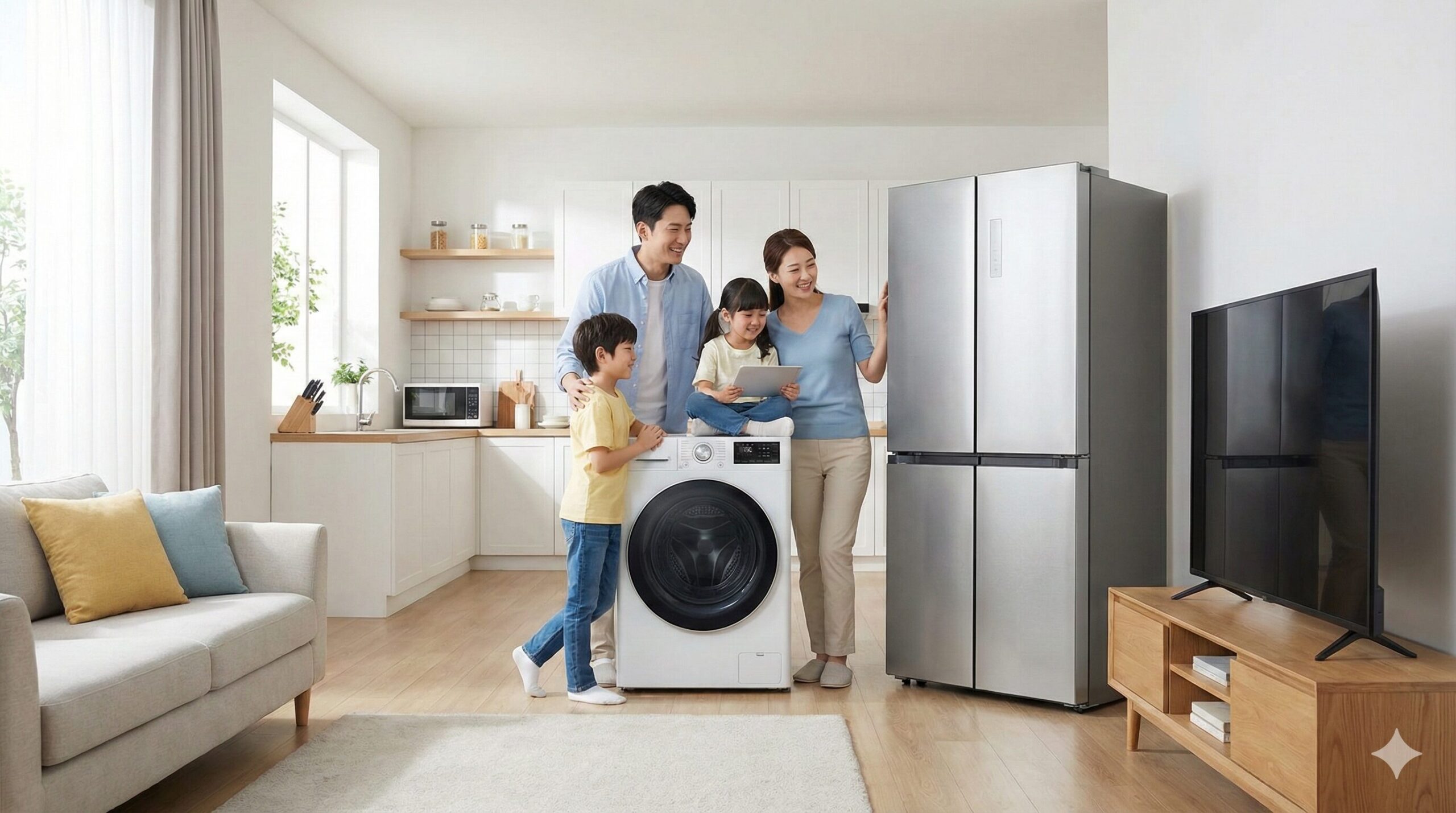 4人家族の家電を一式揃えるといくらかかる？予算別リストと安く買う5つのコツ