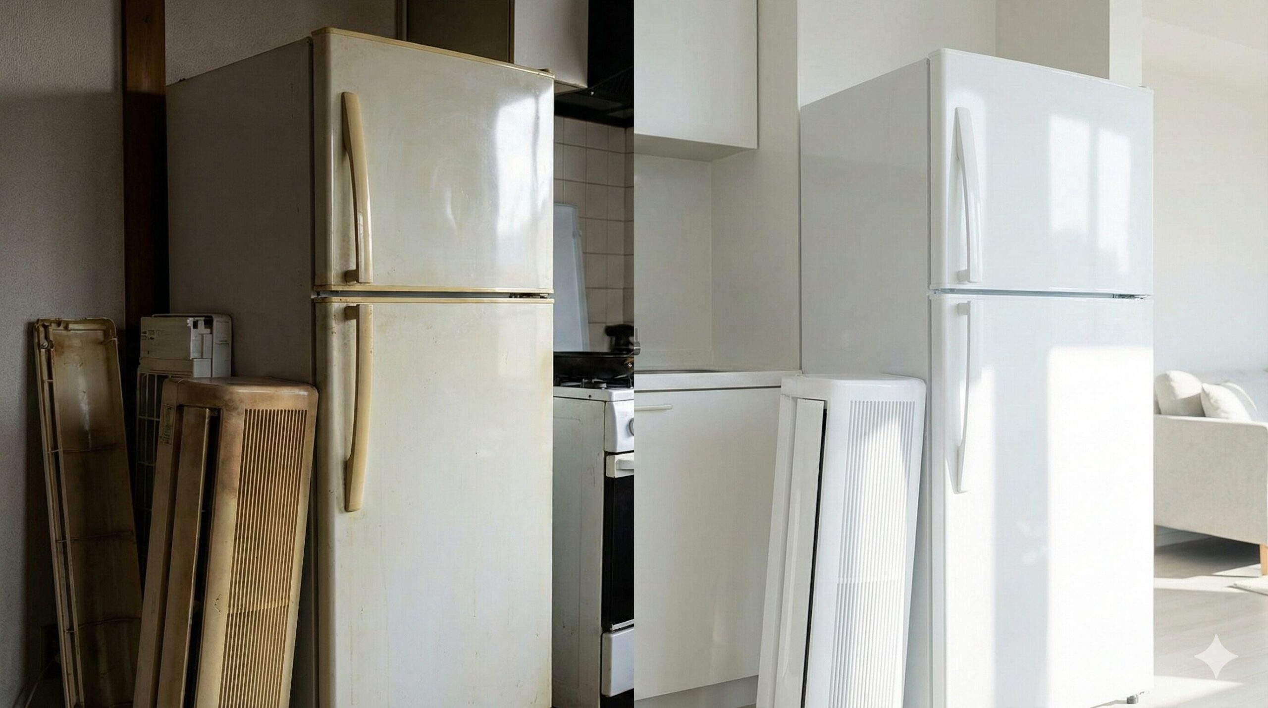 白い家電の黄ばみの落とし方5選！冷蔵庫やエアコンを白く戻す裏技