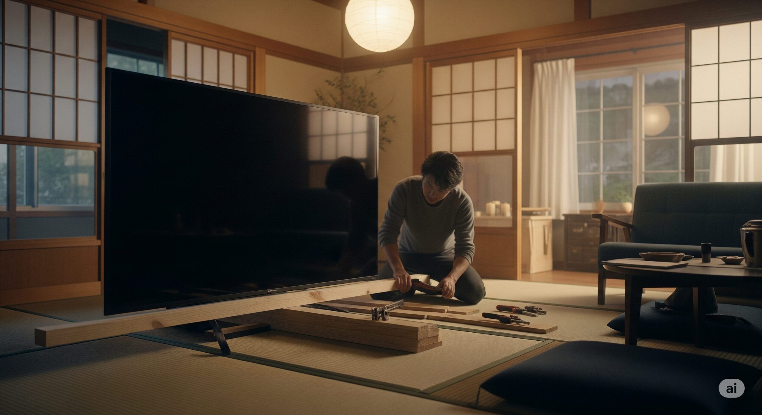 テレビ台の幅が足りない！はみ出るテレビのDIY対策5選を徹底解説