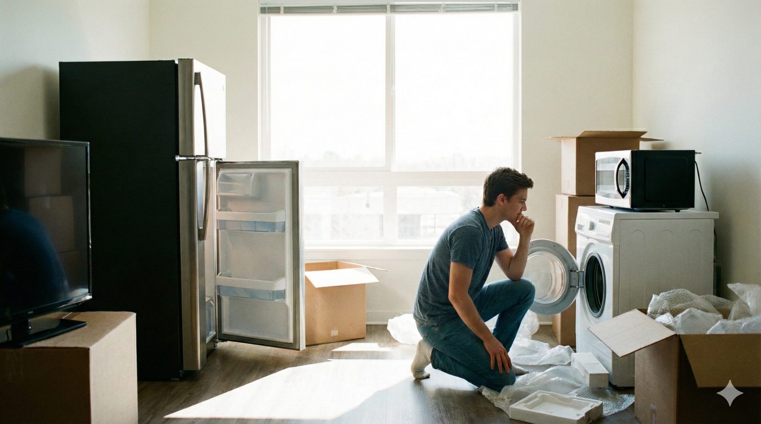 大学生の一人暮らし、家電はレンタルか購入か？4年間の費用比較と損しない選び方