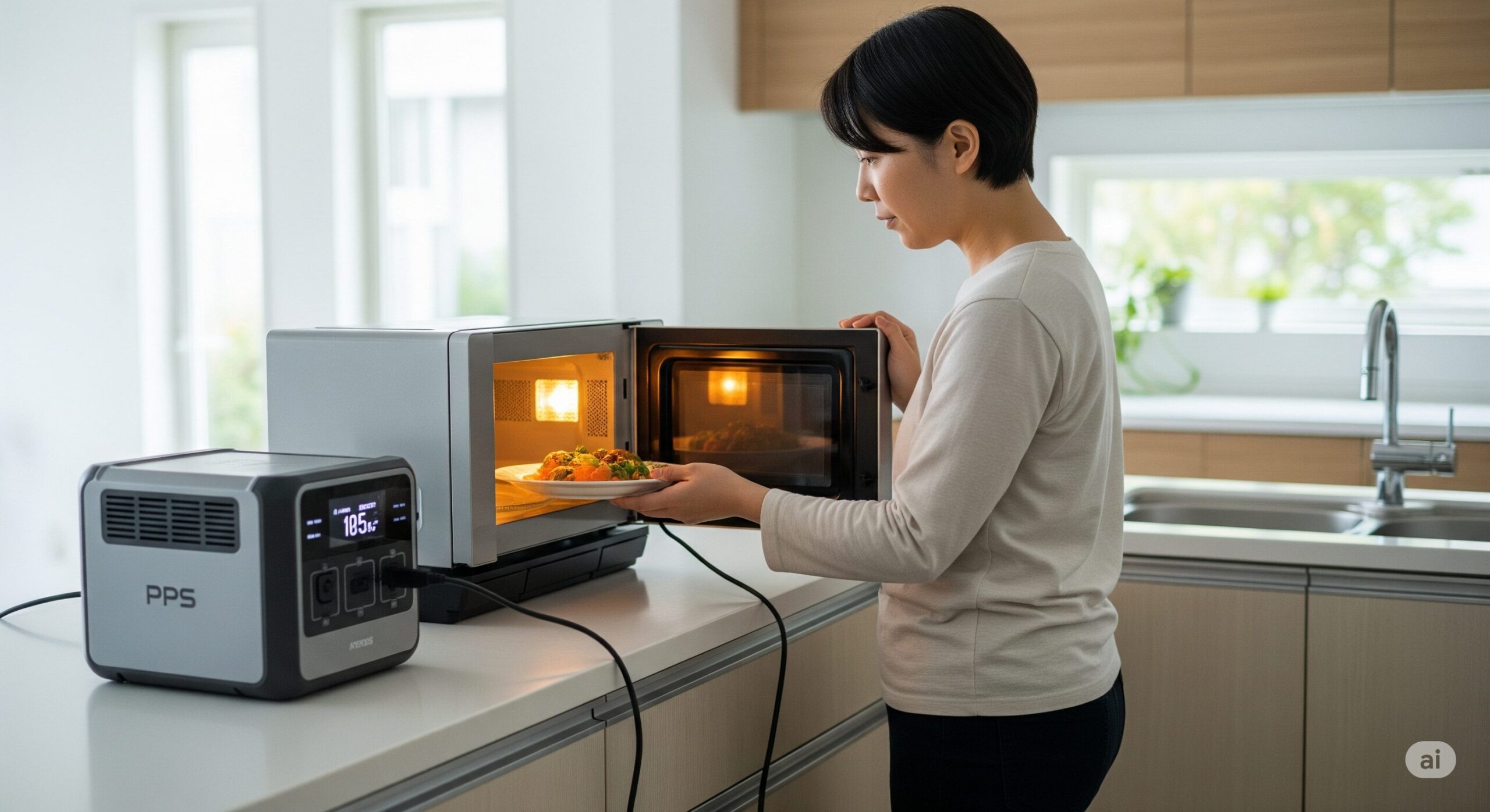【ポータブル電源】1000Wで使える電子レンジは？