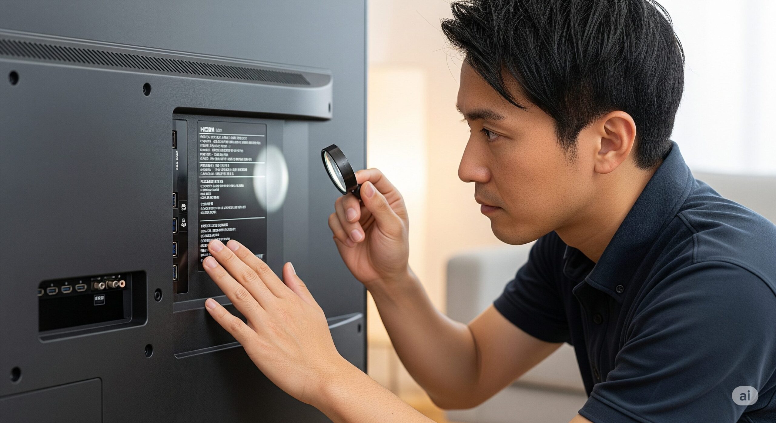 【5秒で解決】テレビのインチ数はどこに書いてある？確認方法を解説