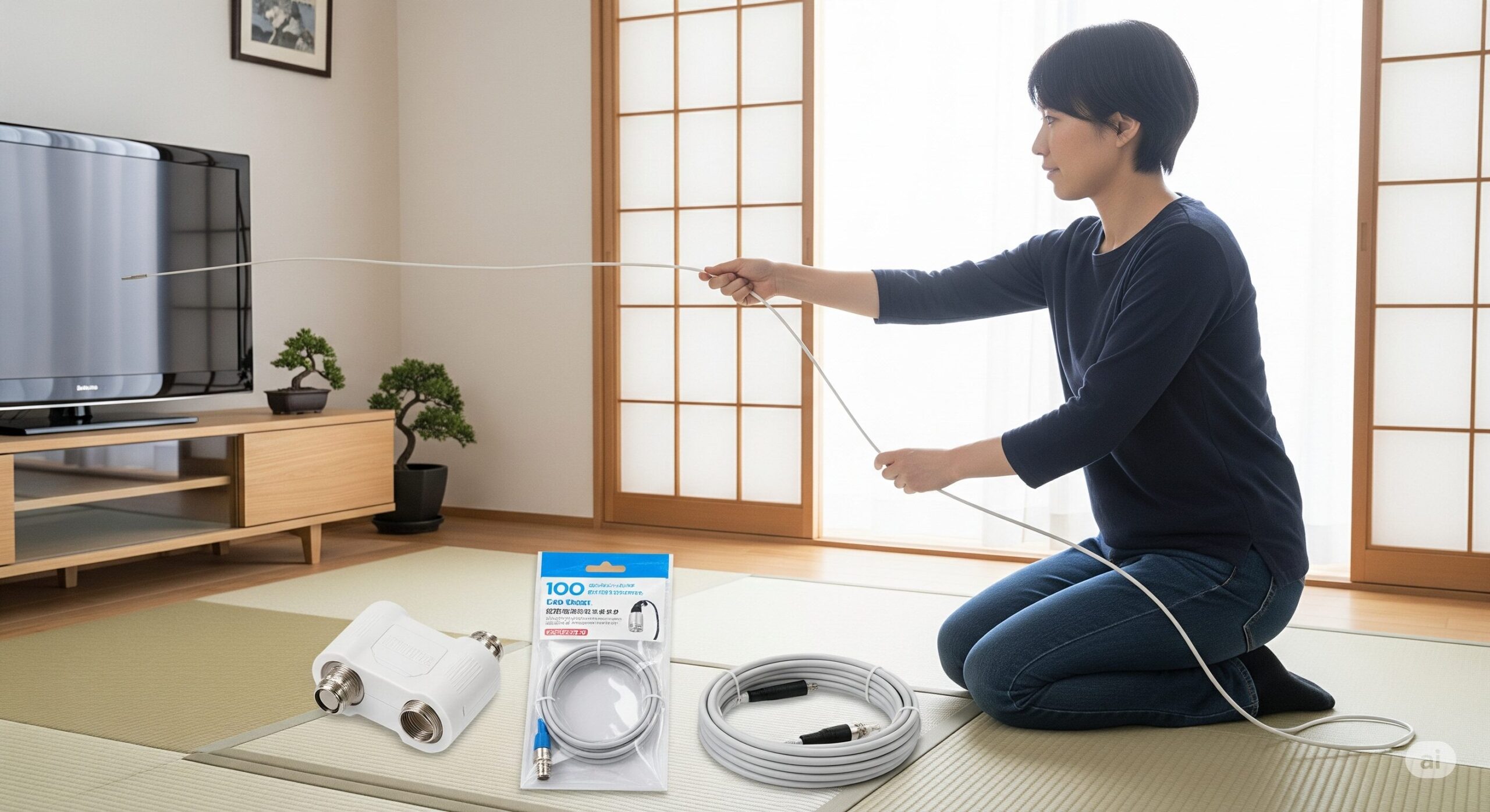 100均グッズでテレビのアンテナケーブルを延長できる？