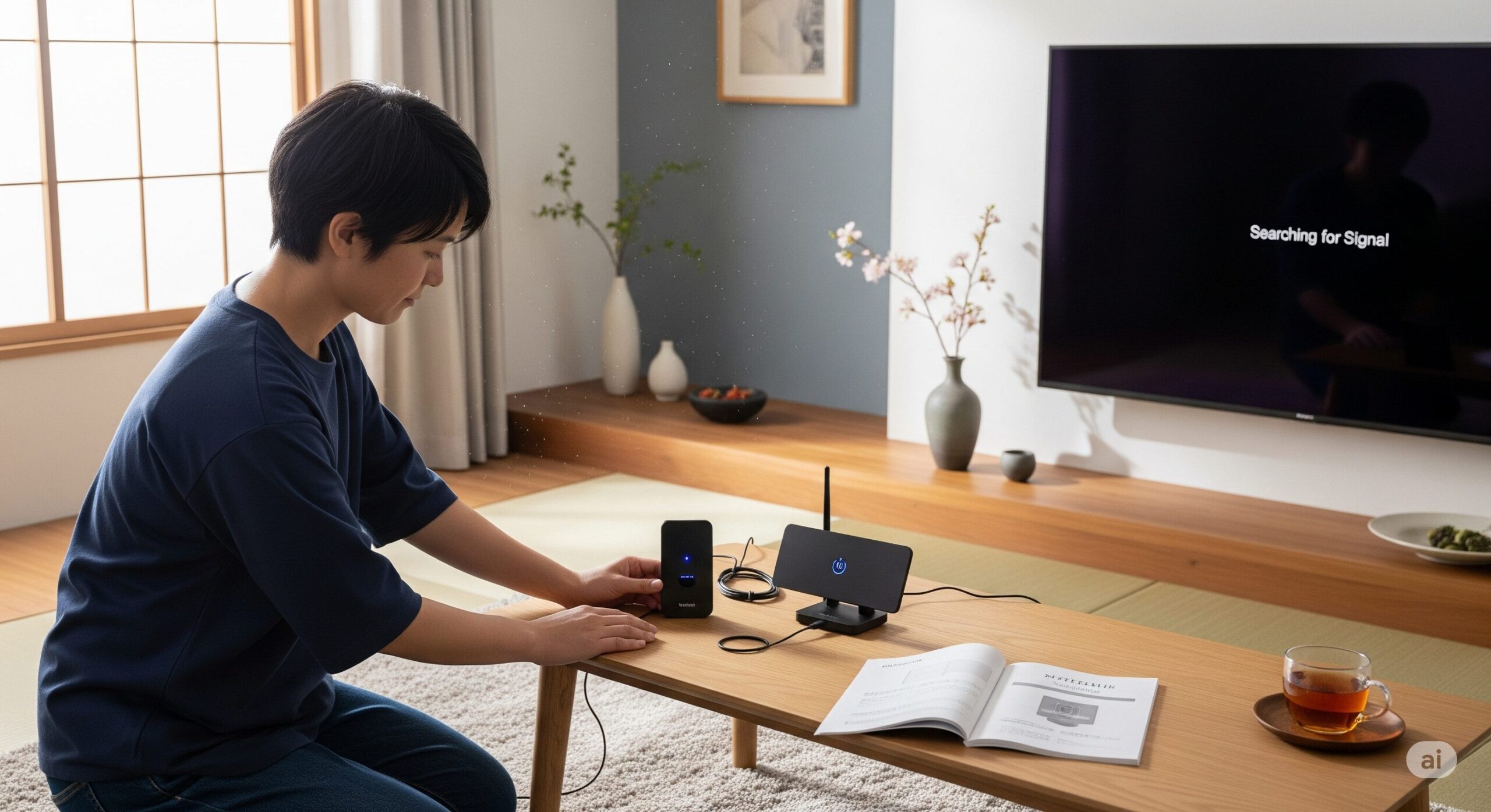 テレビアンテナ線の無線化！ケーブル・端子不要でスッキリ