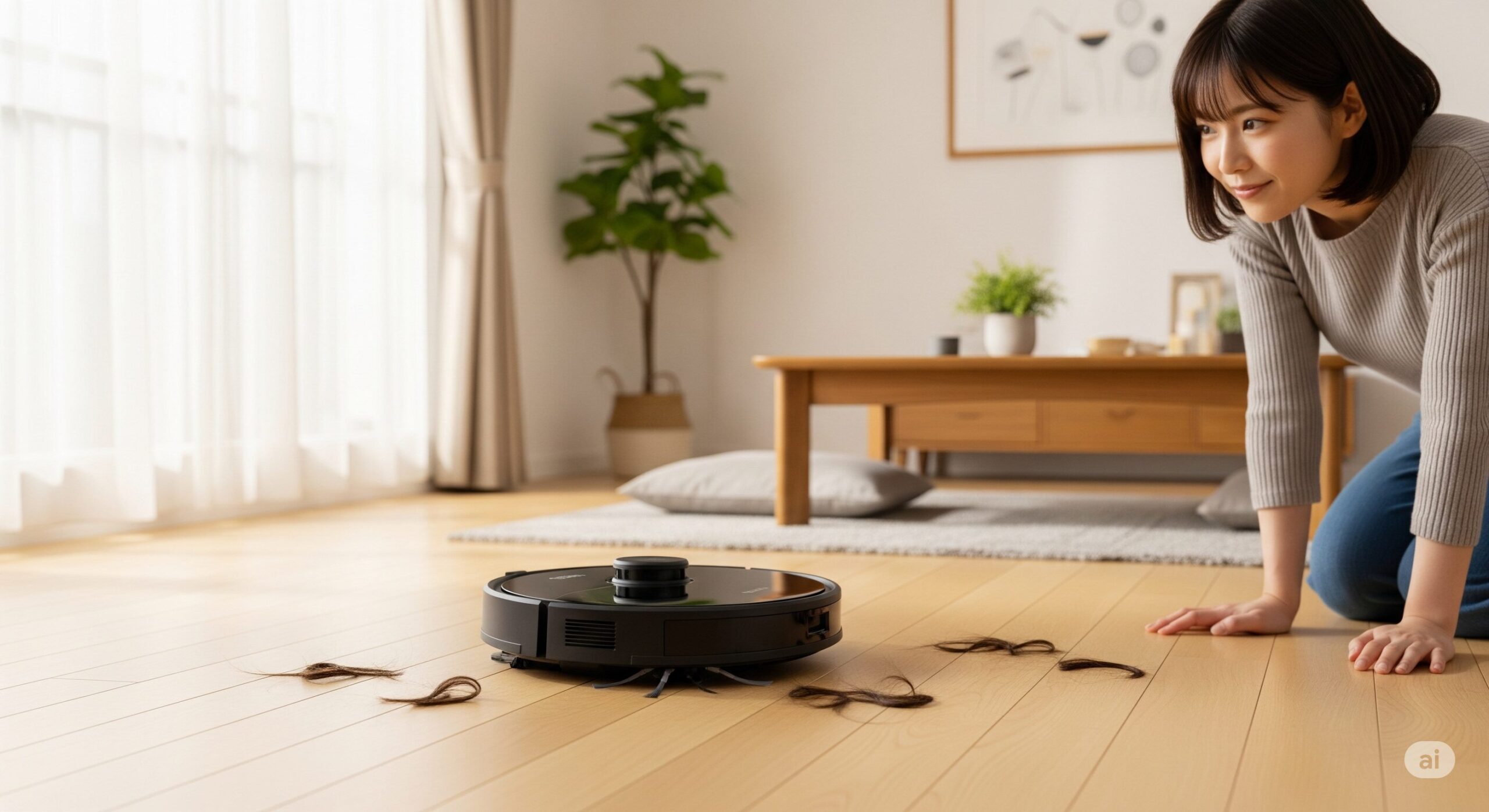 一人暮らしの髪の毛問題はロボット掃除機で解決！