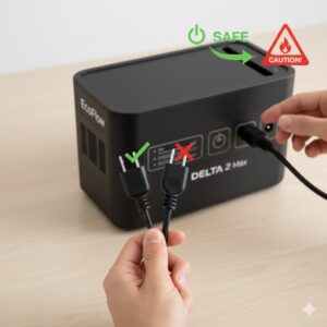 結論：EcoFlowに互換AC充電ケーブルは使えるの？