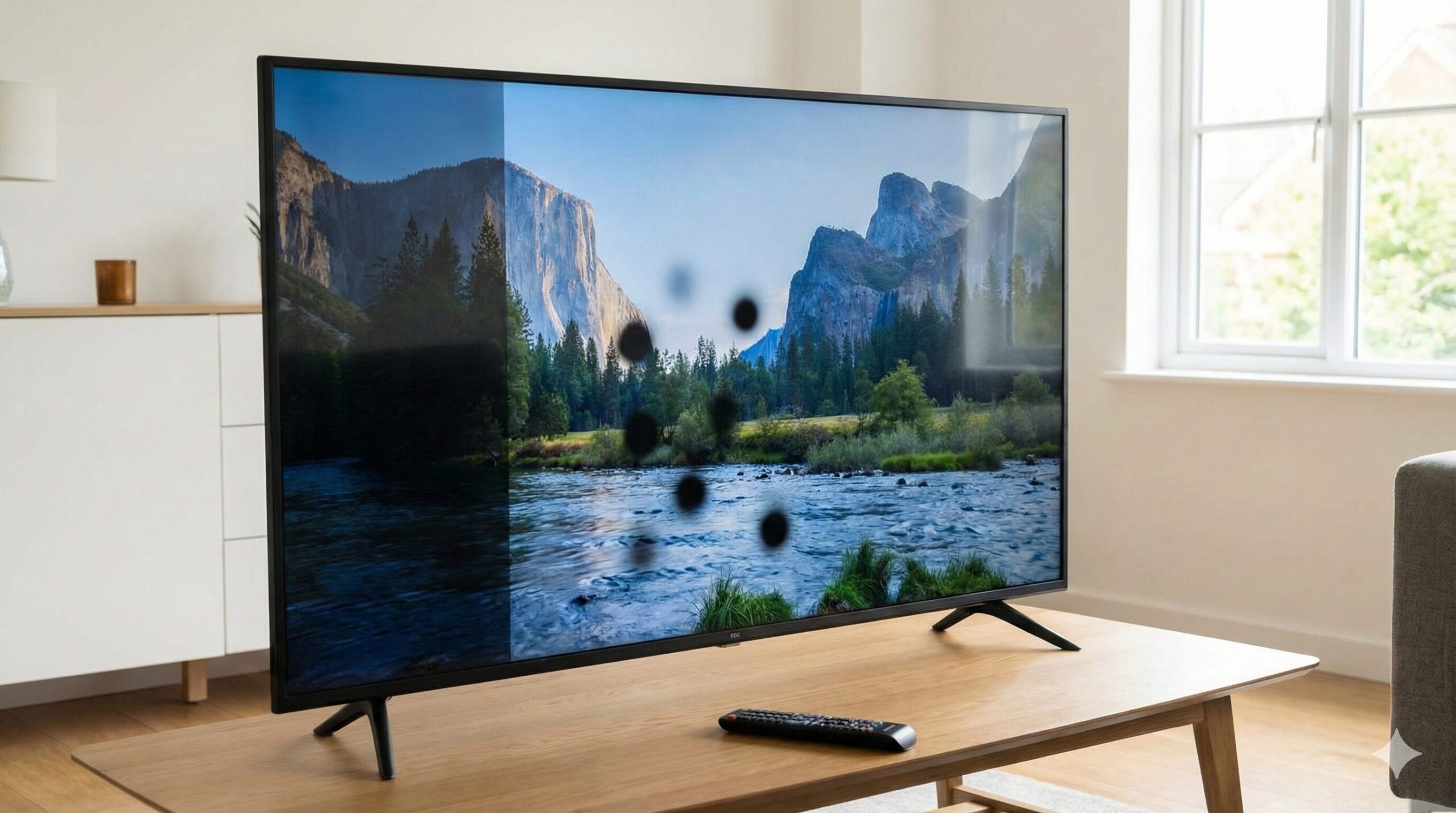 液晶テレビの画面の一部が暗い原因は？黒い影の直し方5選と寿命を解説