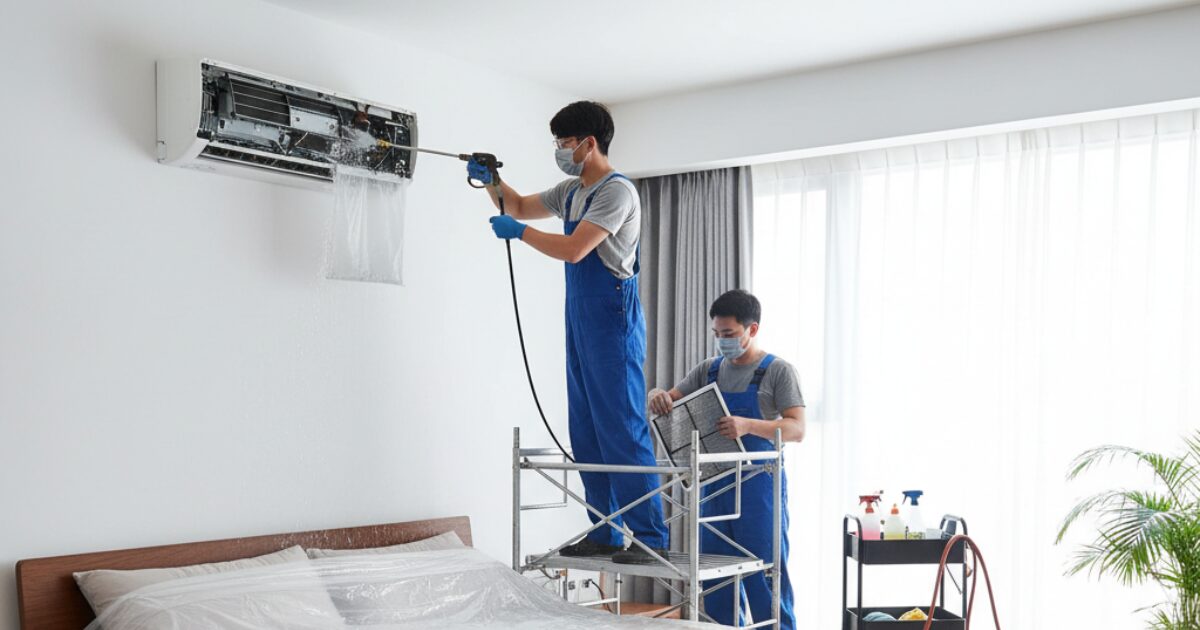 ベッドの上のエアコンクリーニング！断られない準備5つと業者の選び方