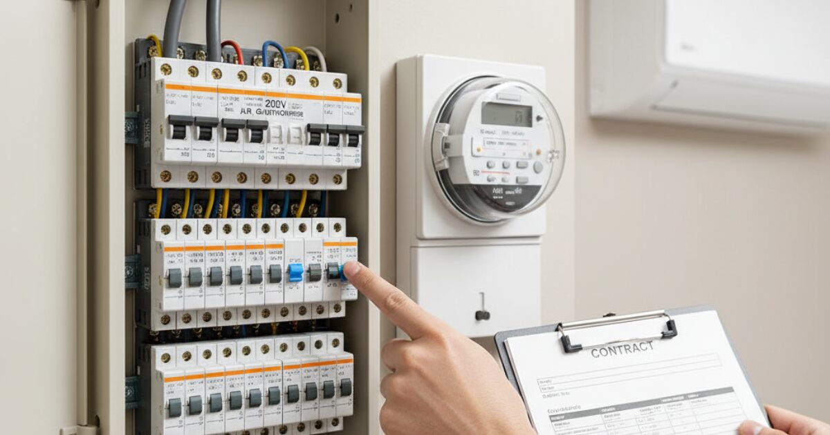 200Vのエアコンに必要な契約アンペア数は？30AはNG？40A・50Aの選び方と注意点