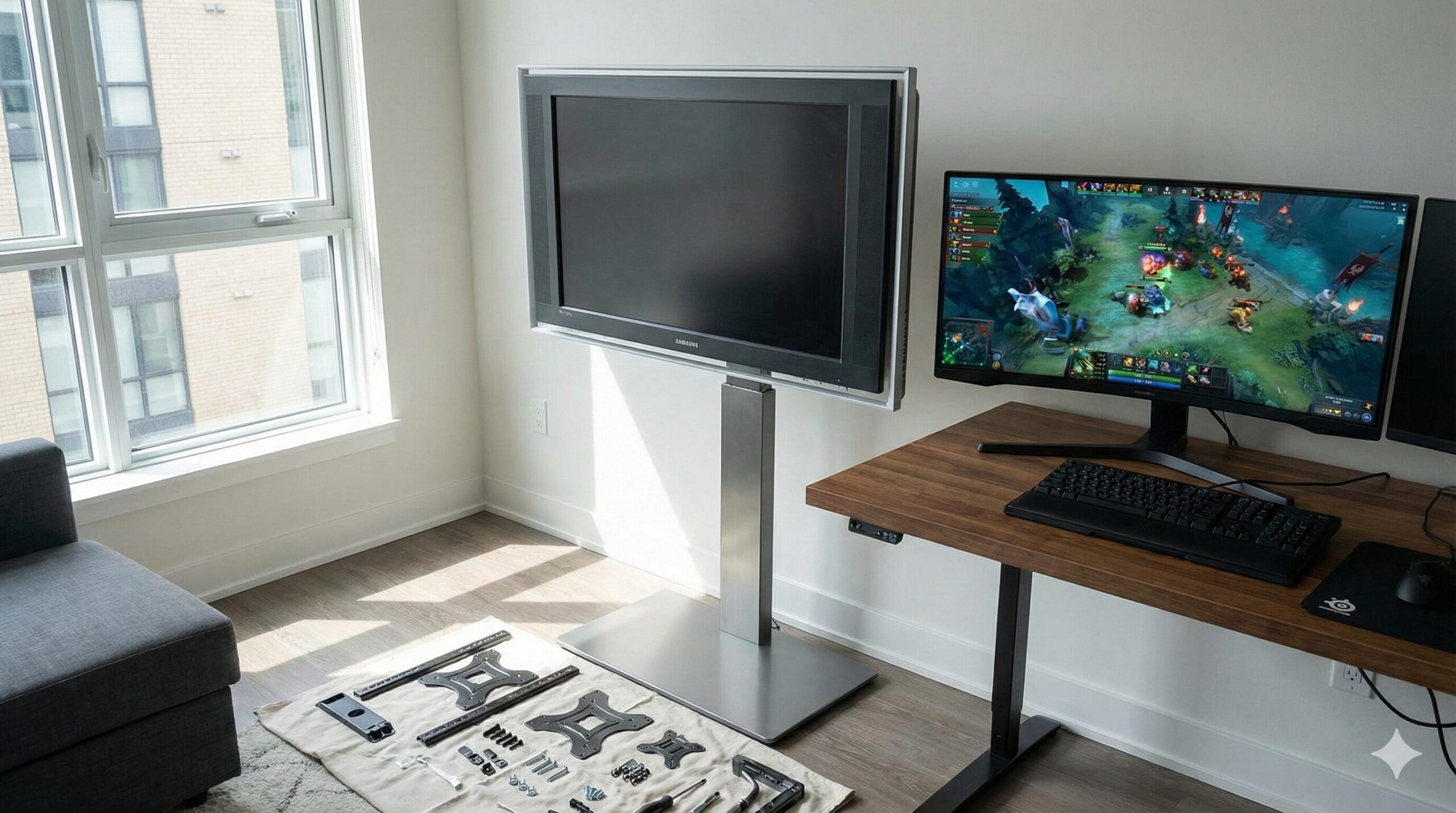 テレビスタンドに取り付け可能なテレビは？古いテレビやゲーミングモニターの対応状況