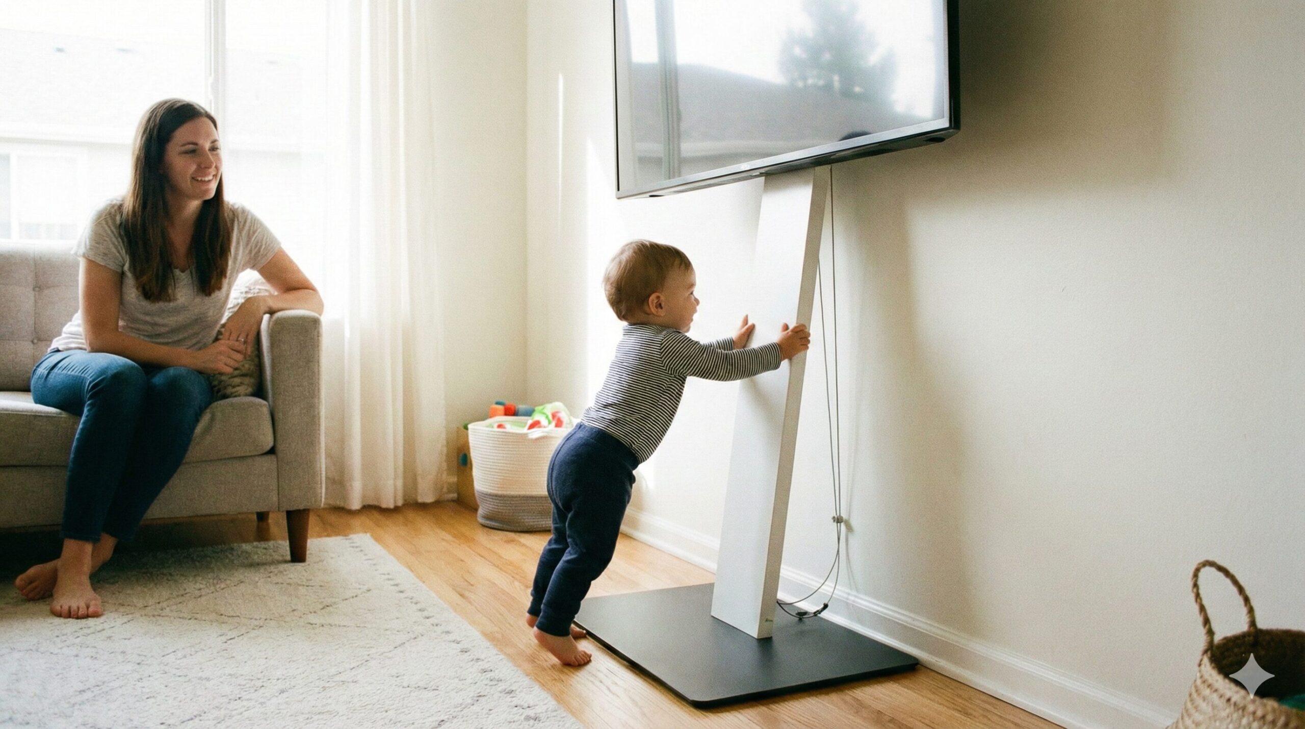 テレビスタンドは小さい子供がいても安全？転倒防止対策と倒れにくいモデルの選び方