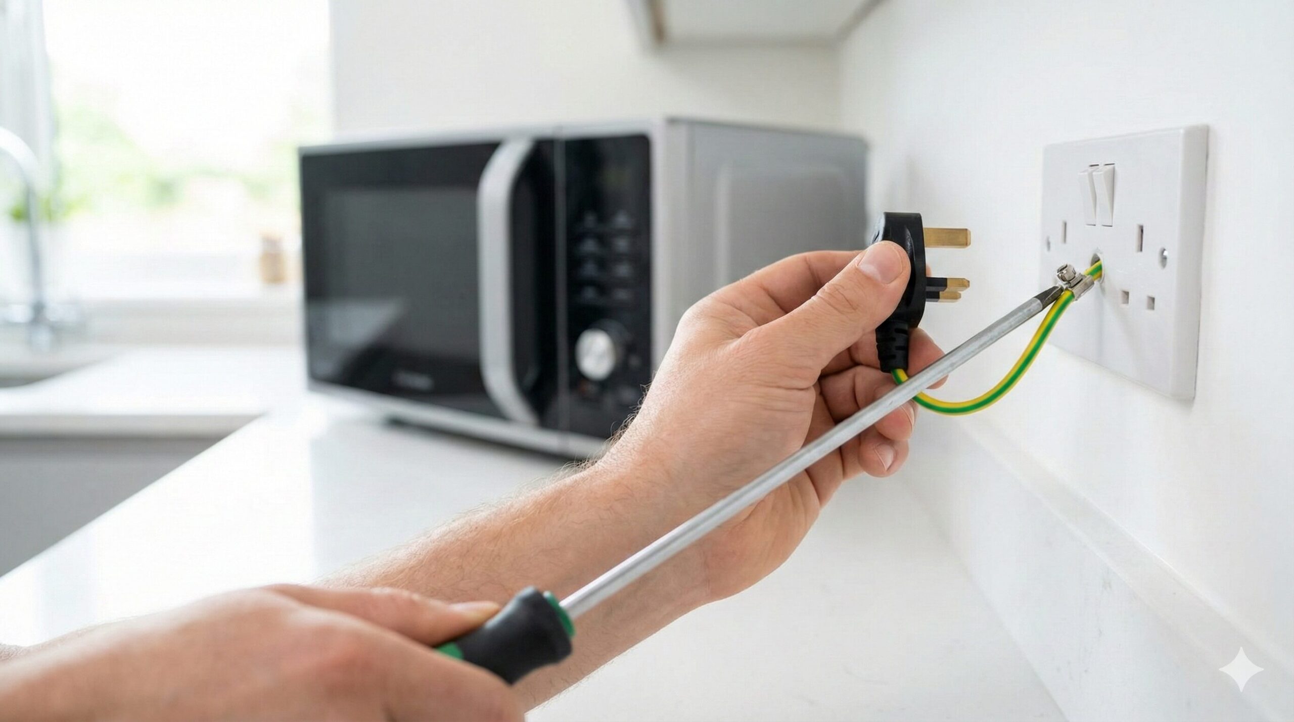 電子レンジの緑の線は必要？放置は危険！3分でできる接続法