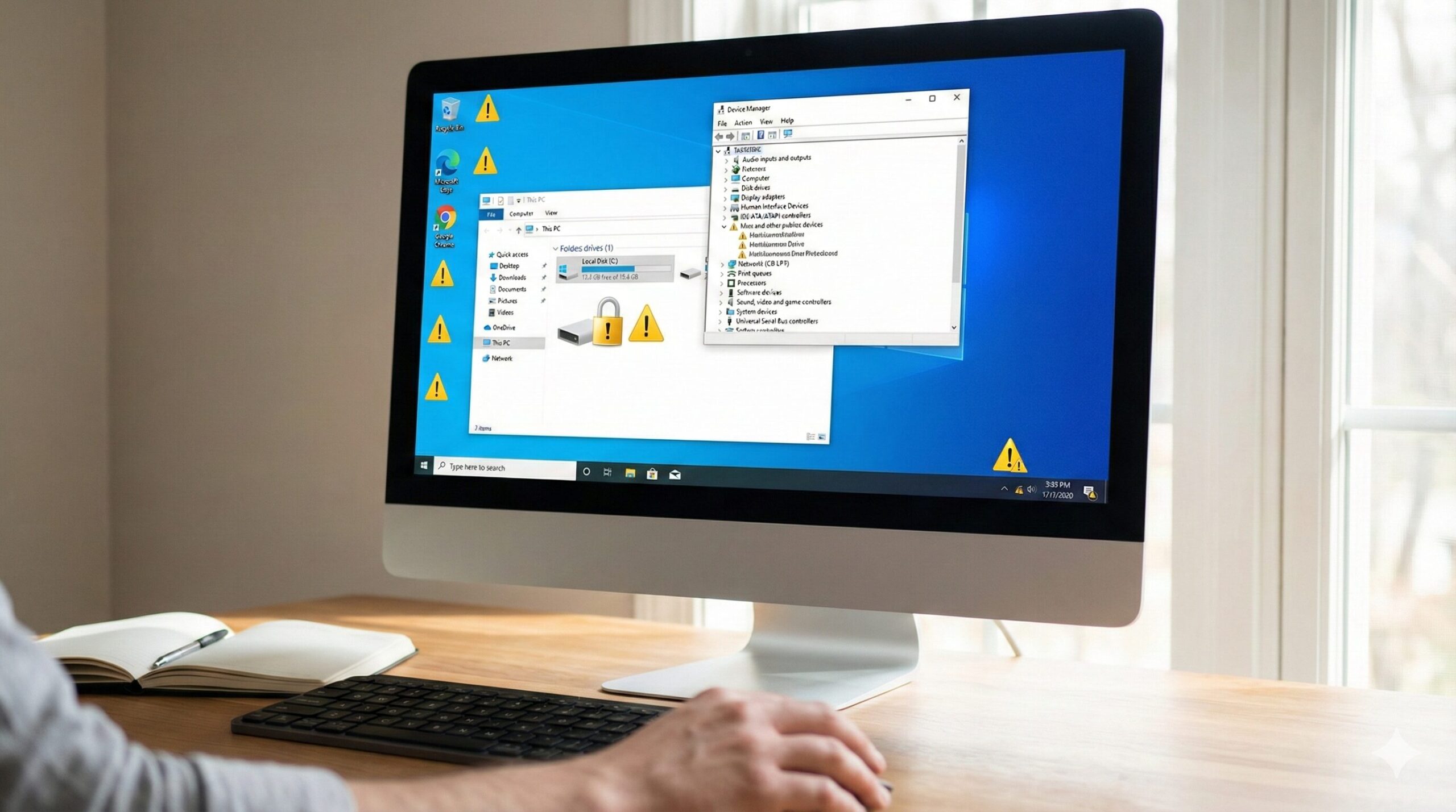 パソコンのびっくりマークを消す！場所別の7つの原因と対処法