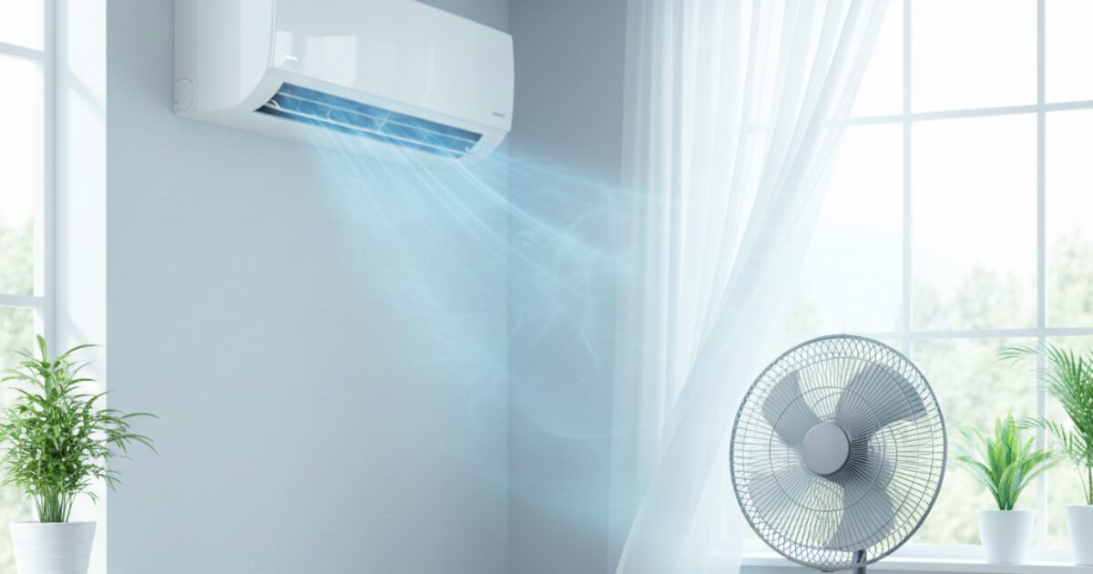 エアコンの送風と扇風機、電気代はどっちが安い？1ヶ月の差と最強の節約術5選