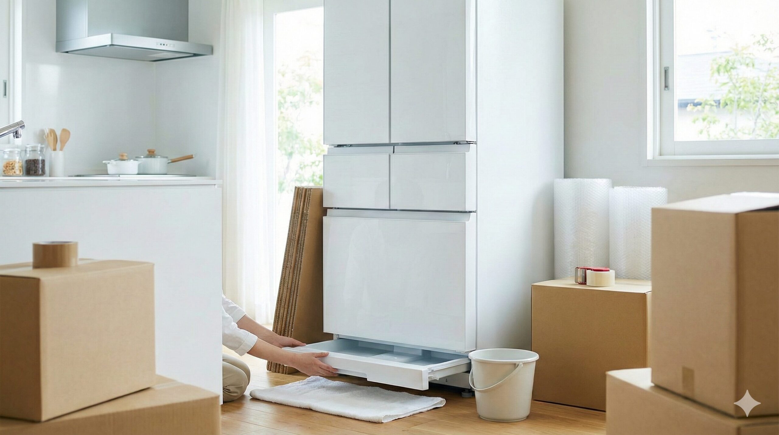 パナソニックの冷蔵庫の水抜きガイド！引っ越し前日の5つの手順と動かない時の対処法