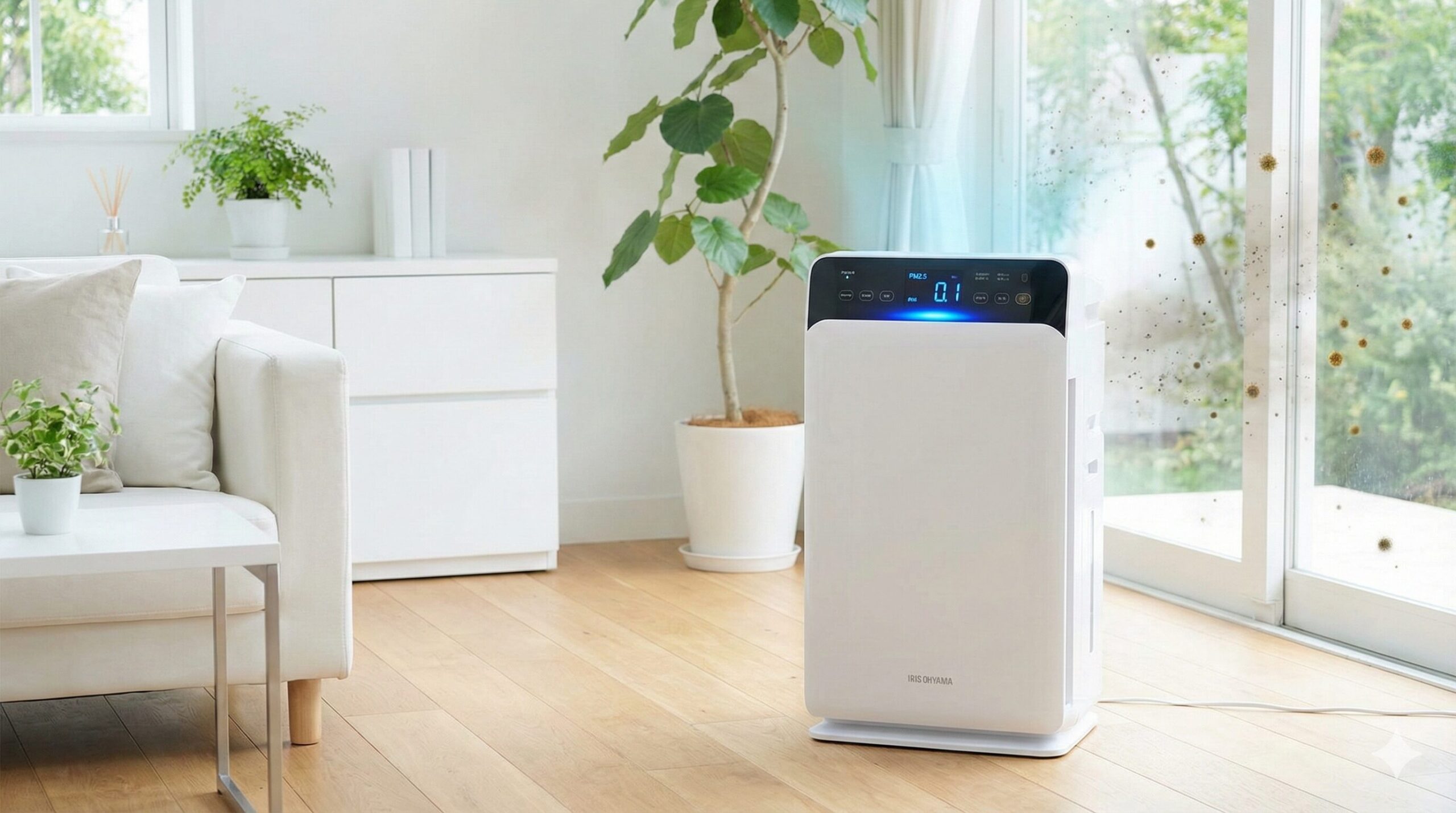 アイリスオーヤマの空気清浄機の効果を検証！花粉・ほこりが見える性能とリアルな評判