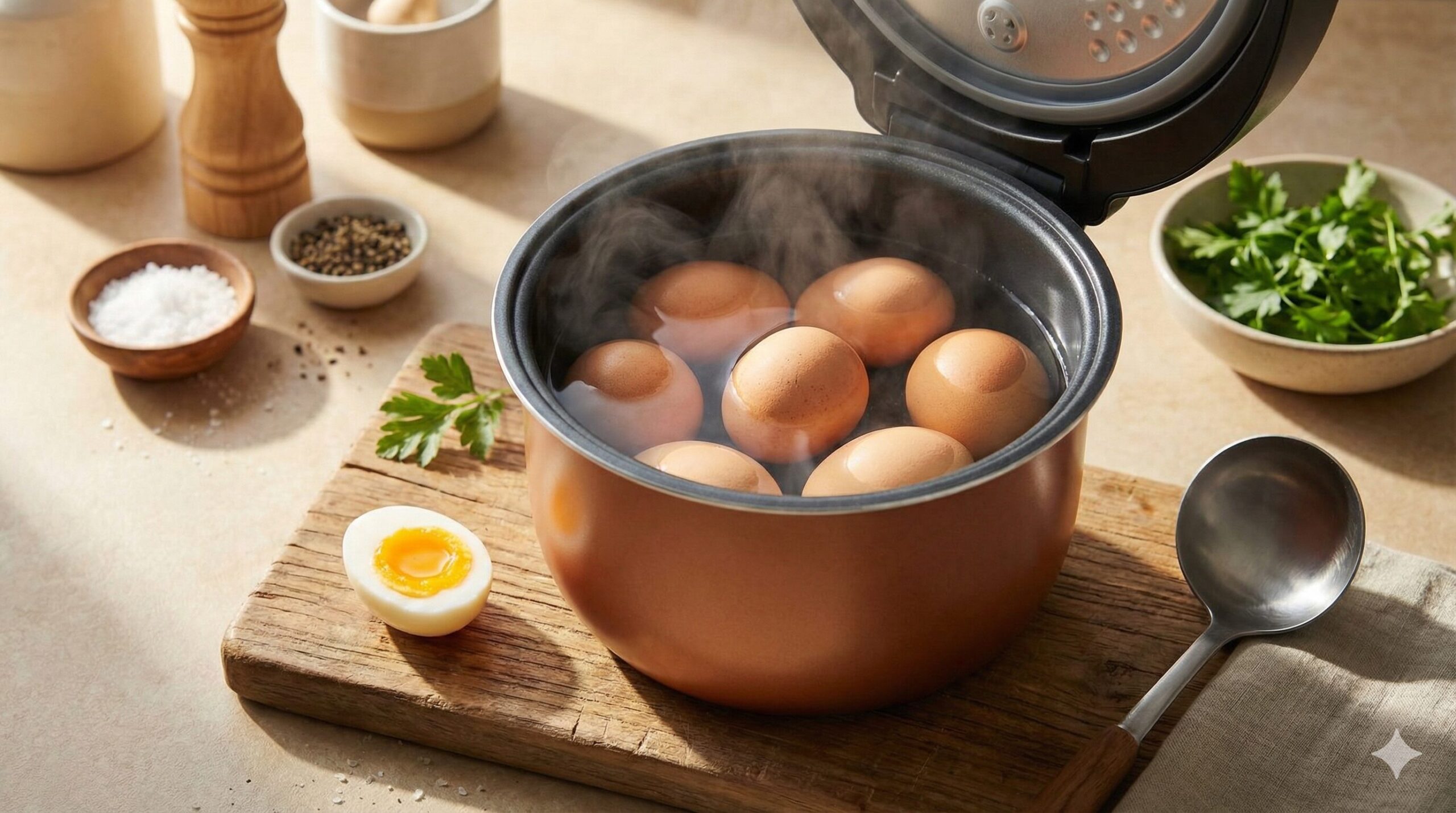 炊飯器の保温機能と熱湯だけで簡単にゆで卵を作る方法！失敗しない簡単5ステップ
