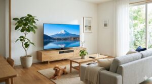 65インチテレビに合う部屋の大きさは？6畳・8畳に置いた際の適正な視聴距離