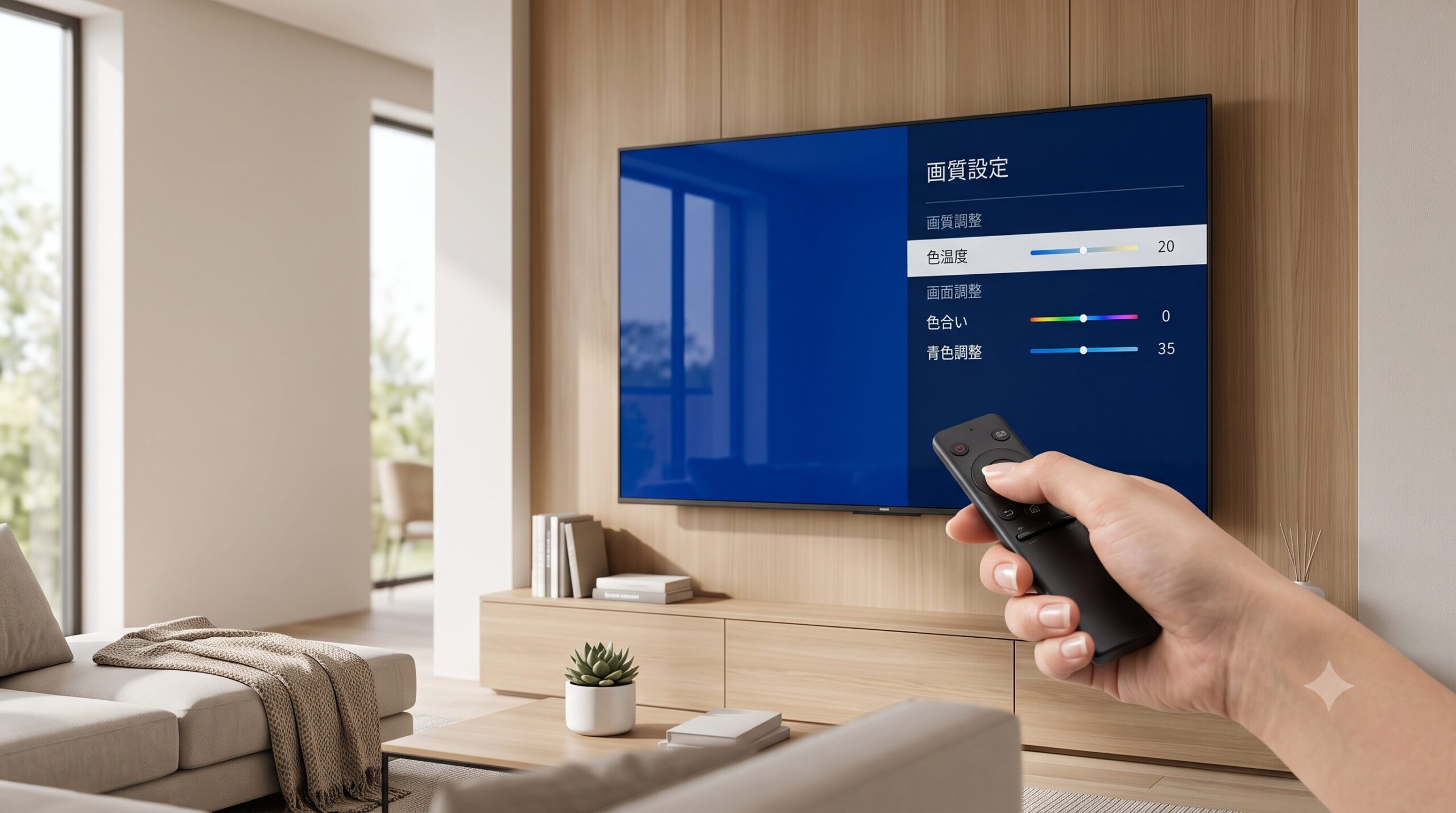 テレビ 画面 青い 調整